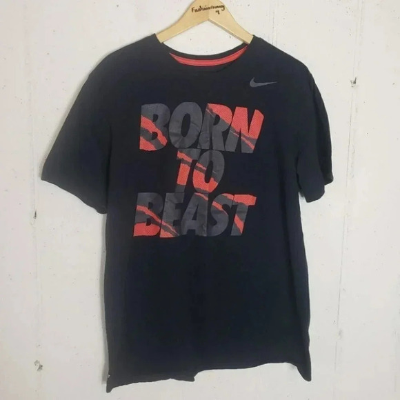 Nike dri-fit “Born to‎ Beast” black/red T-shirt - Picture 1 of 5